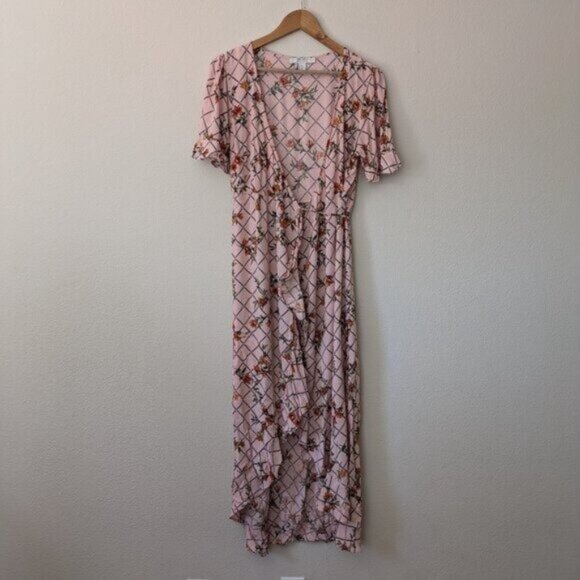 Forever 21 Floral Grid Wrap Dress Size XL Women - Picture 7 of 8
